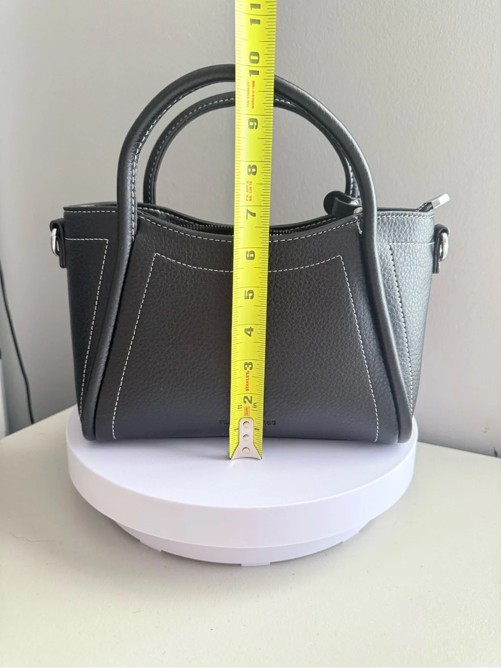 Classic Black Structured Faux Leather Tote Bag - Women's Handbag